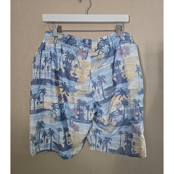Adam Levine Blue Hawaiian Beach Swimming Swim Trunks Board Shorts Men's Size XL - Picture 2 of 3